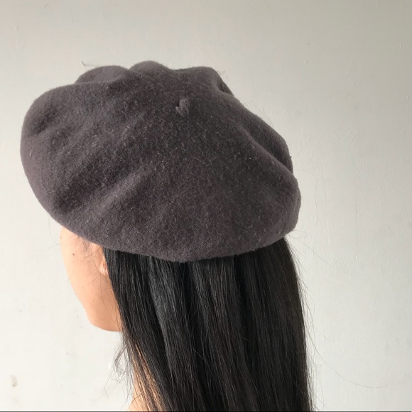 french coal grey WOOL beret - Picture 2 of 3
